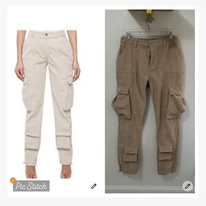 Maniere De Voir Corduroy Cargo Pants Tan